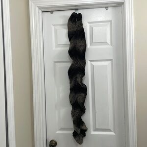 Fuzzy Warm Faux Fur Scarf Color Brown and Black